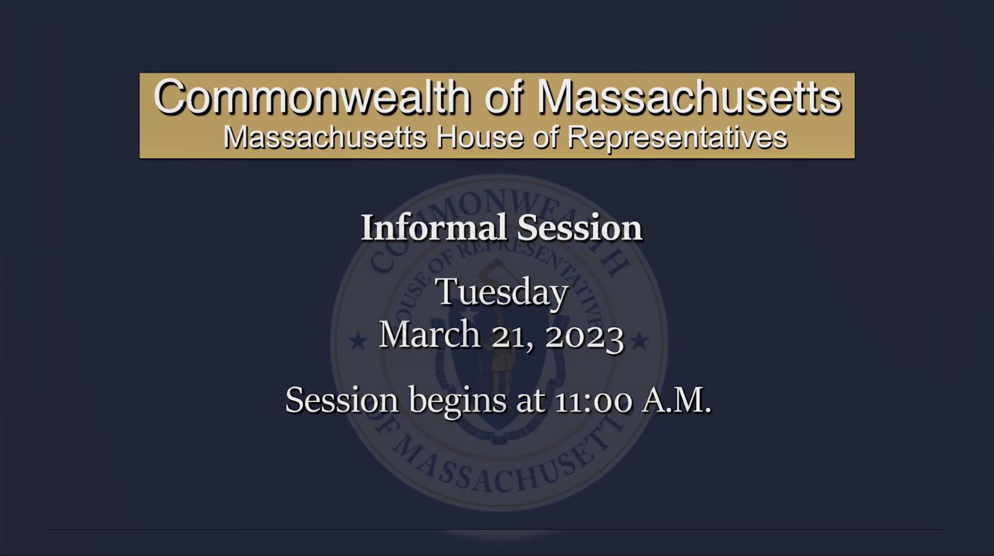 Thumbnail image for MA House of Representatives Informal Session: 03/21/23