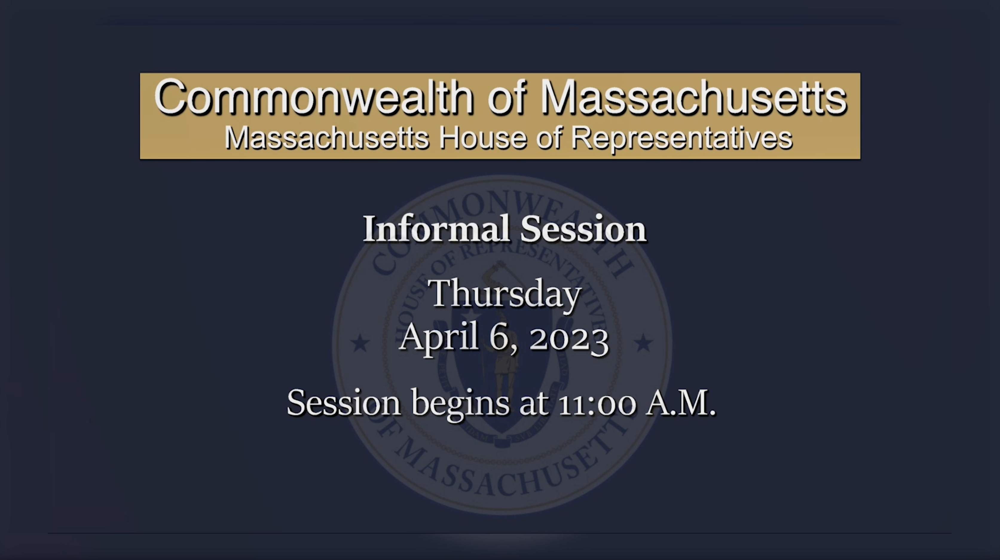 Thumbnail image for MA House of Representatives Informal Session: 04/06/23