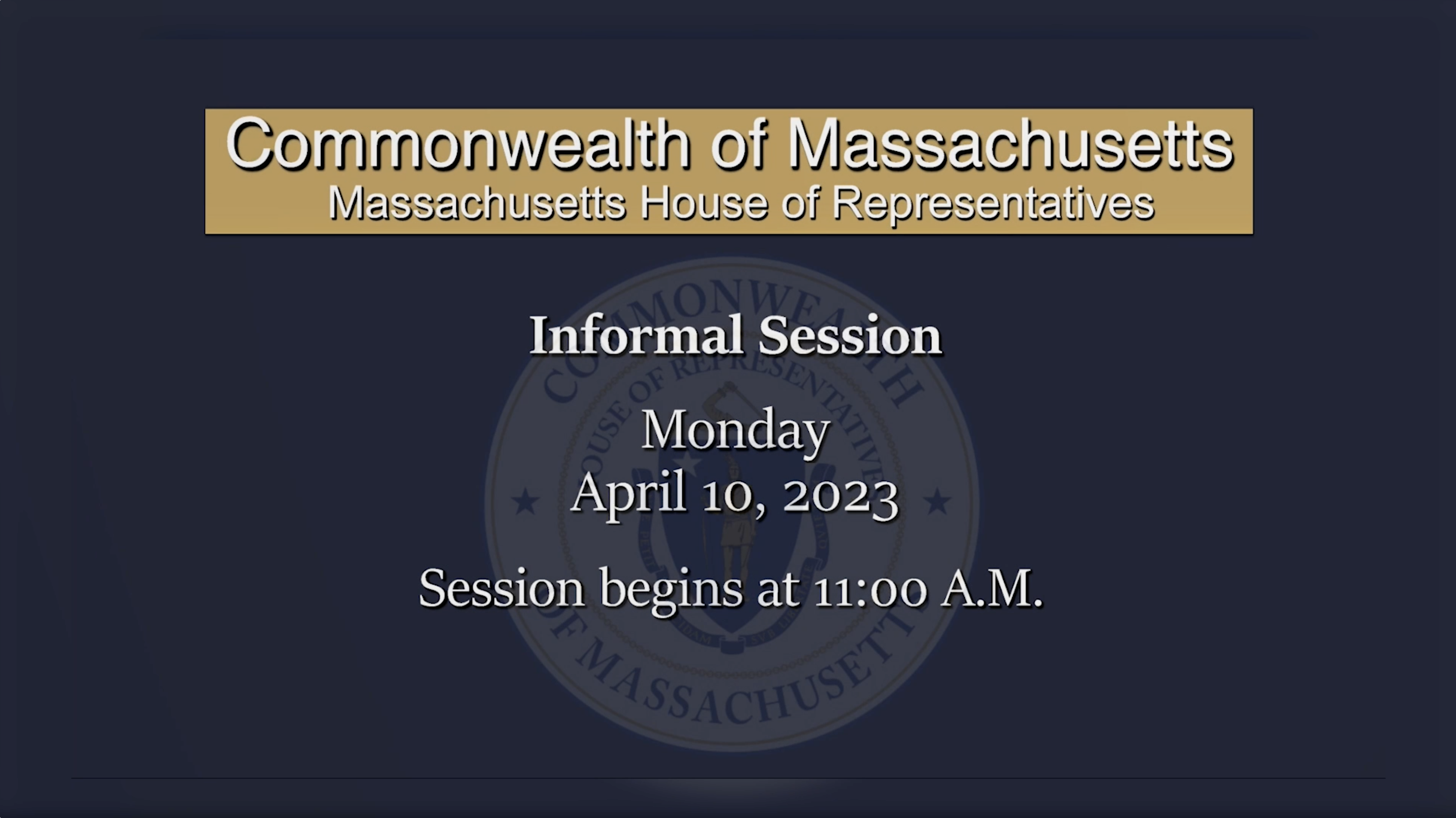 Thumbnail image for MA House of Representatives Informal Session: 04/10/23