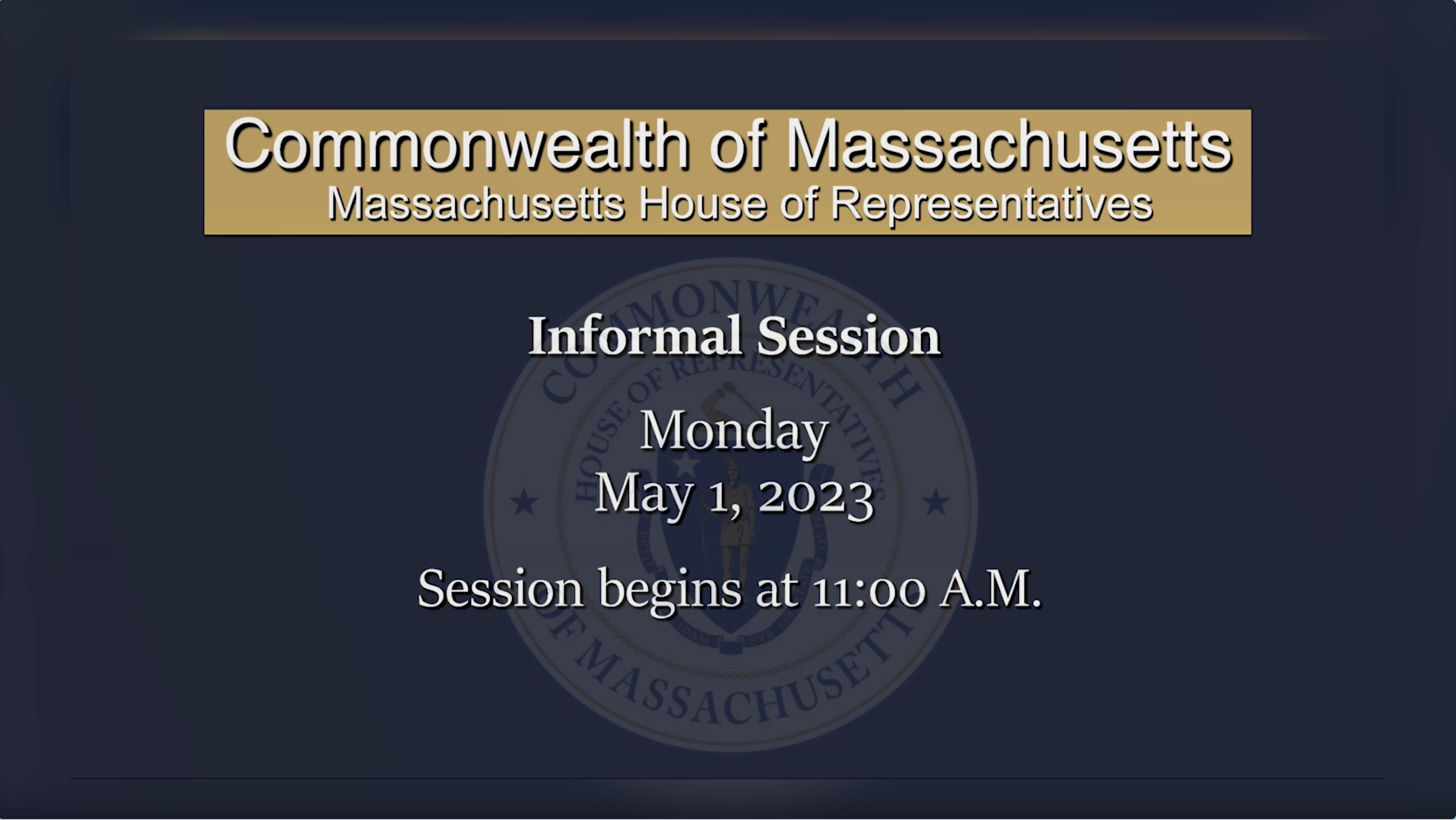 Thumbnail image for MA House of Representatives Informal Session: 5/1/23