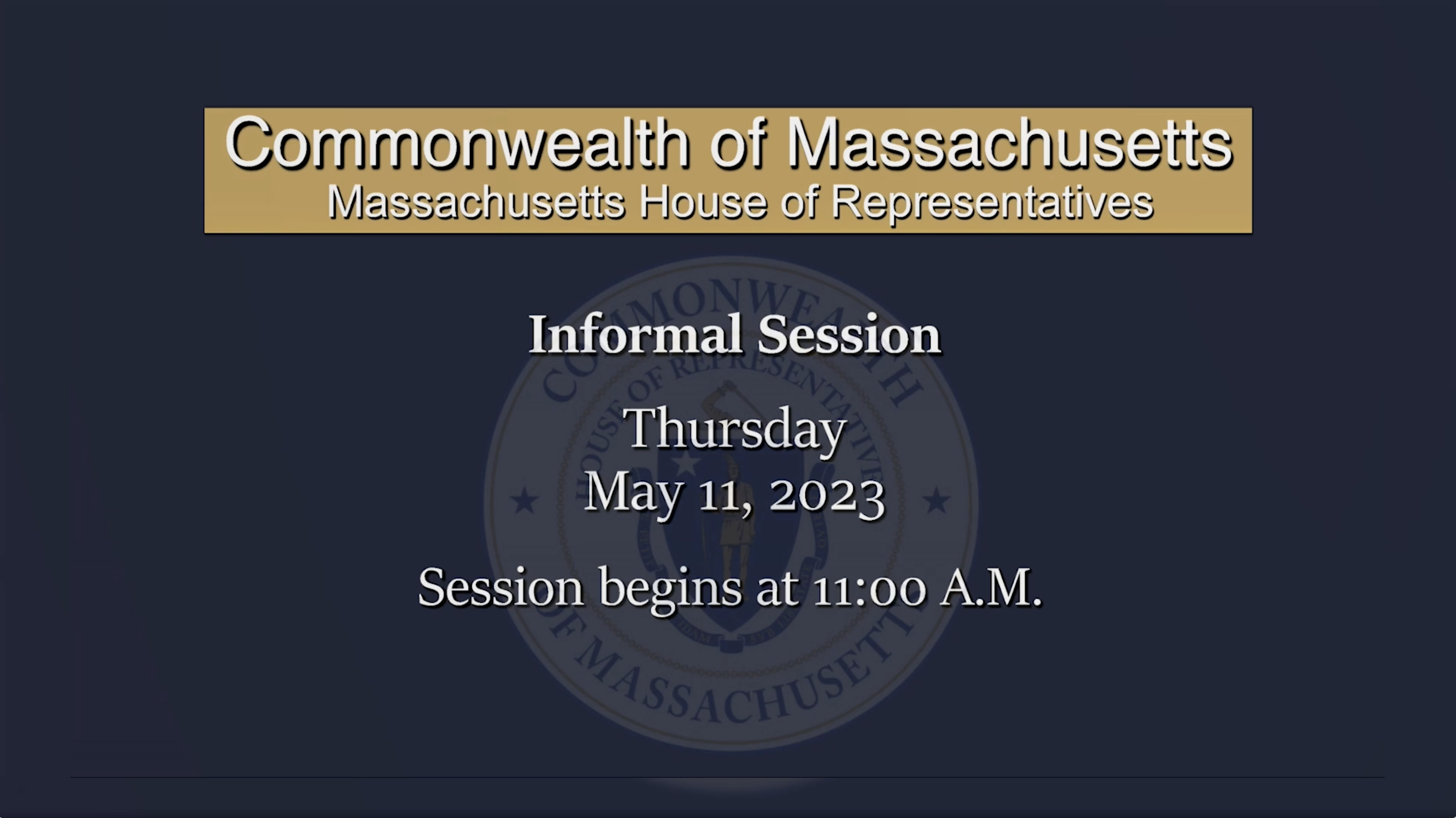 Thumbnail image for MA House of Representatives Informal Session: 05/11/23