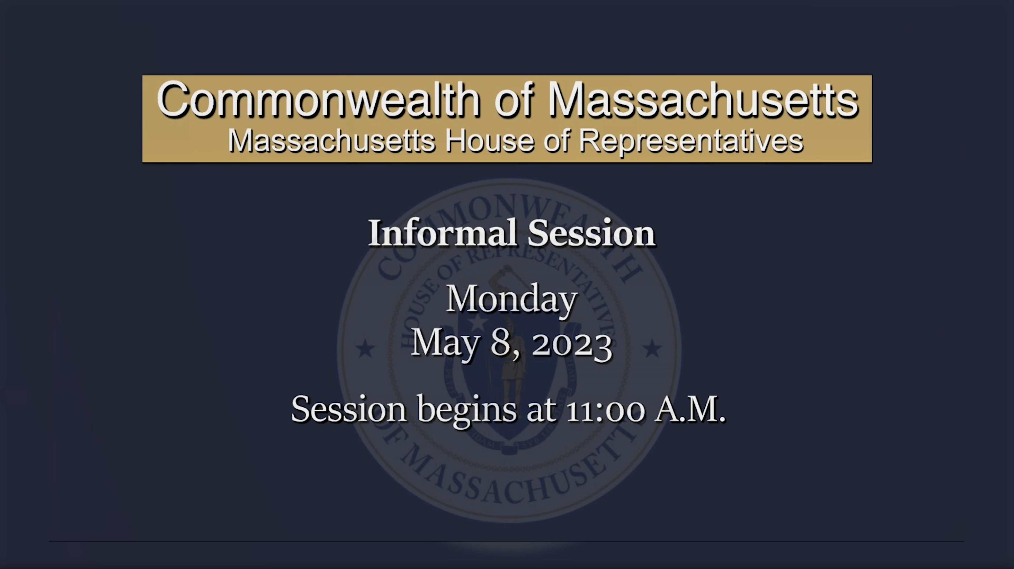 Thumbnail image for MA House of Representatives Informal Session: 05/08/23