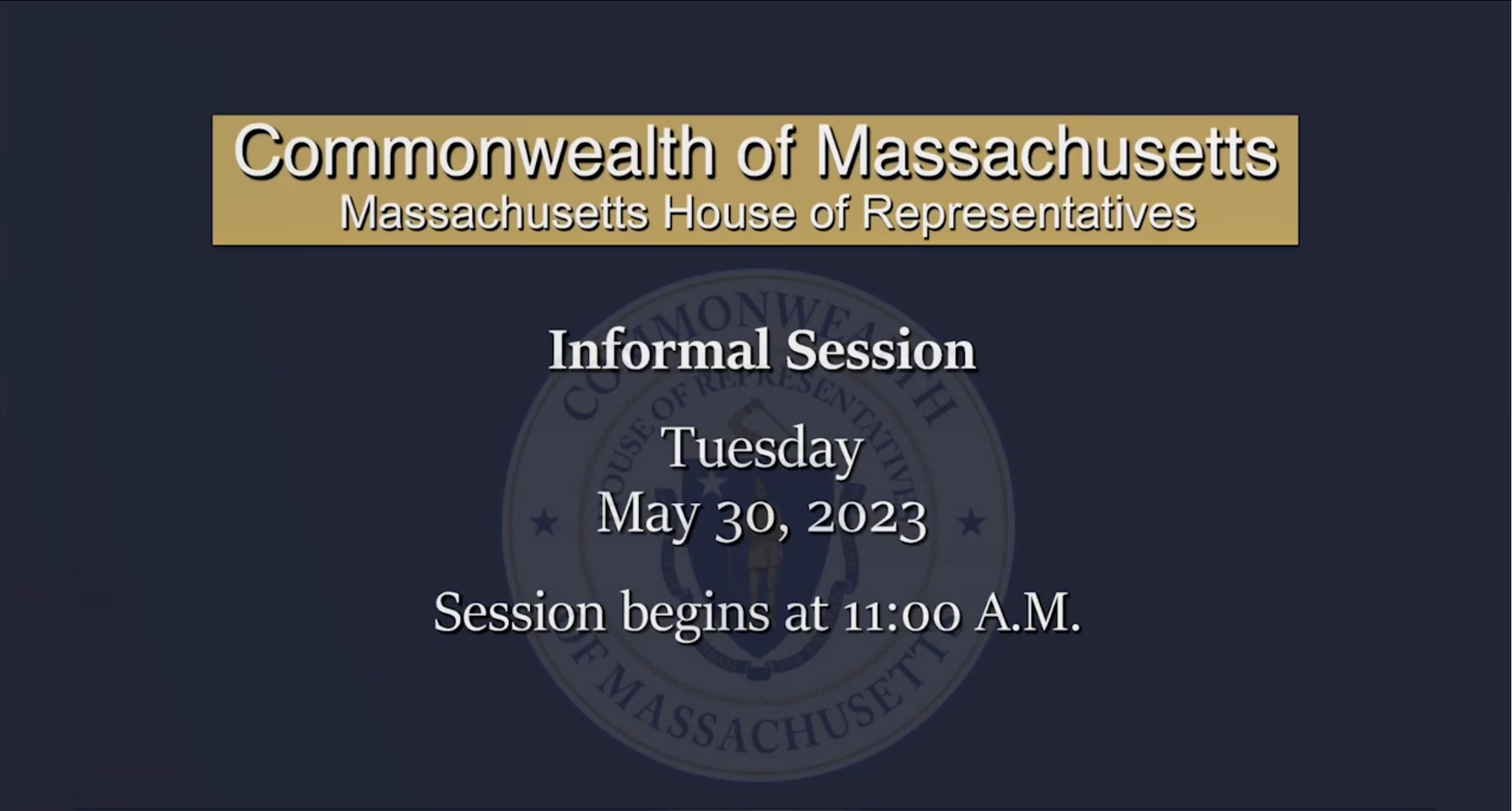 Thumbnail image for MA House of Representatives Informal Session: 05/30/23