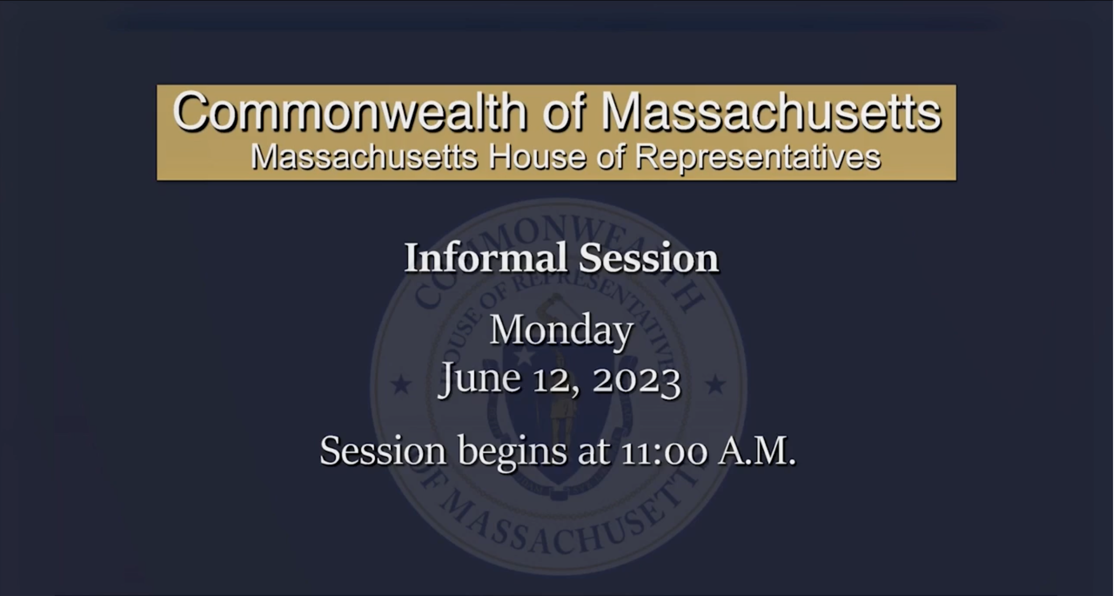 Thumbnail image for MA House of Representatives Informal Session: 6/12/2023