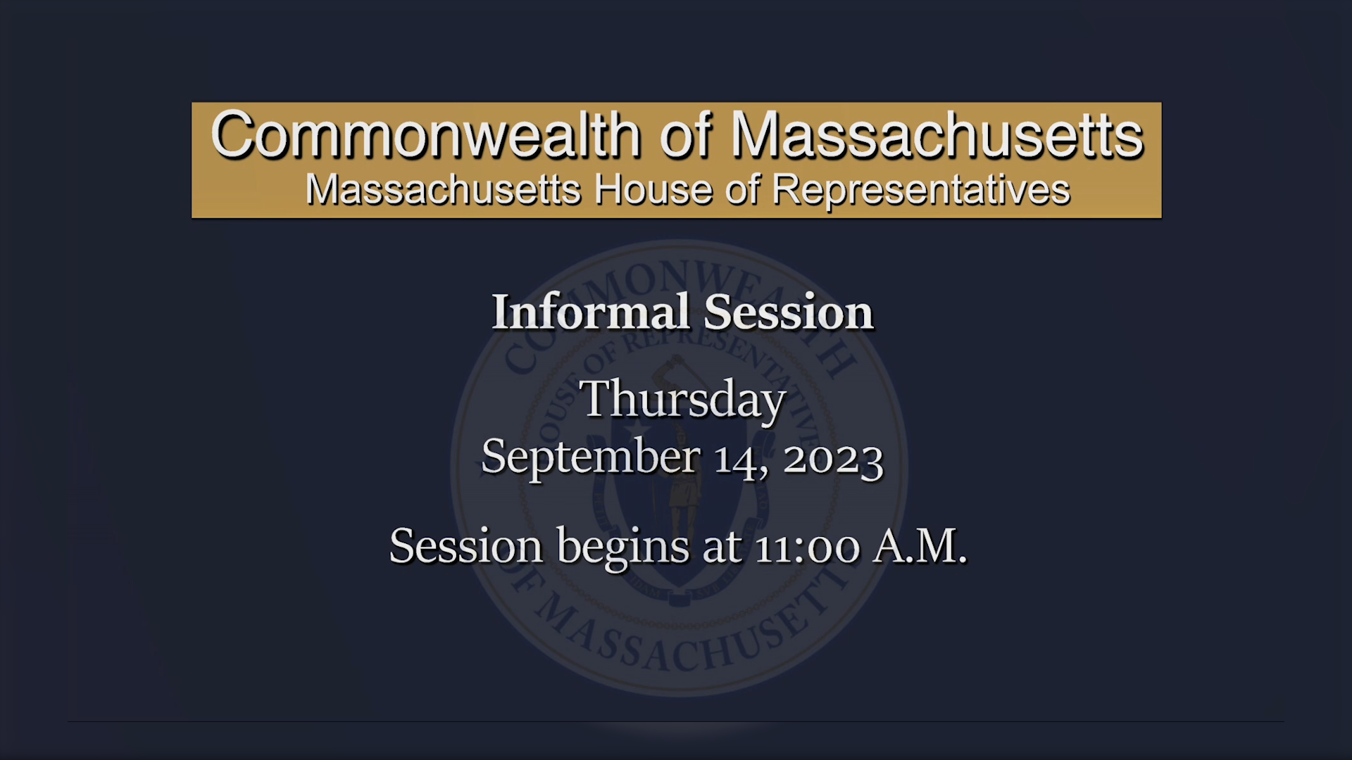 Thumbnail image for MA House of Representatives Informal Session: 9/14/2023