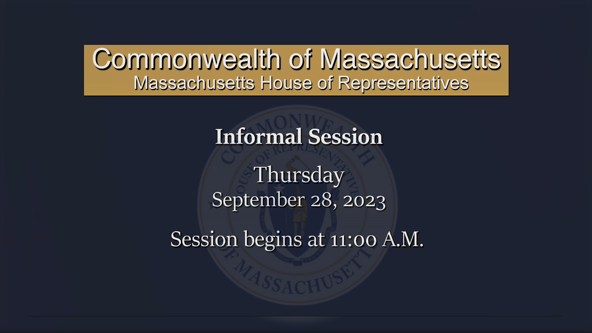 Thumbnail image for MA House of Representatives Informal Session: 9/28/2023