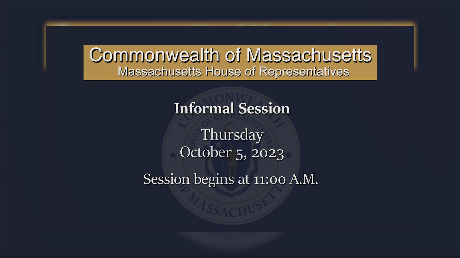 Thumbnail image for MA House of Representatives Informal Session: 10/5/2023