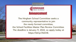 Thumbnail image for Hingham School Committee Seeking Community Representative