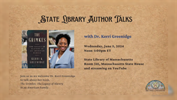 Thumbnail image for Dr Kerri Greenidge  | MA State Library Author Talk