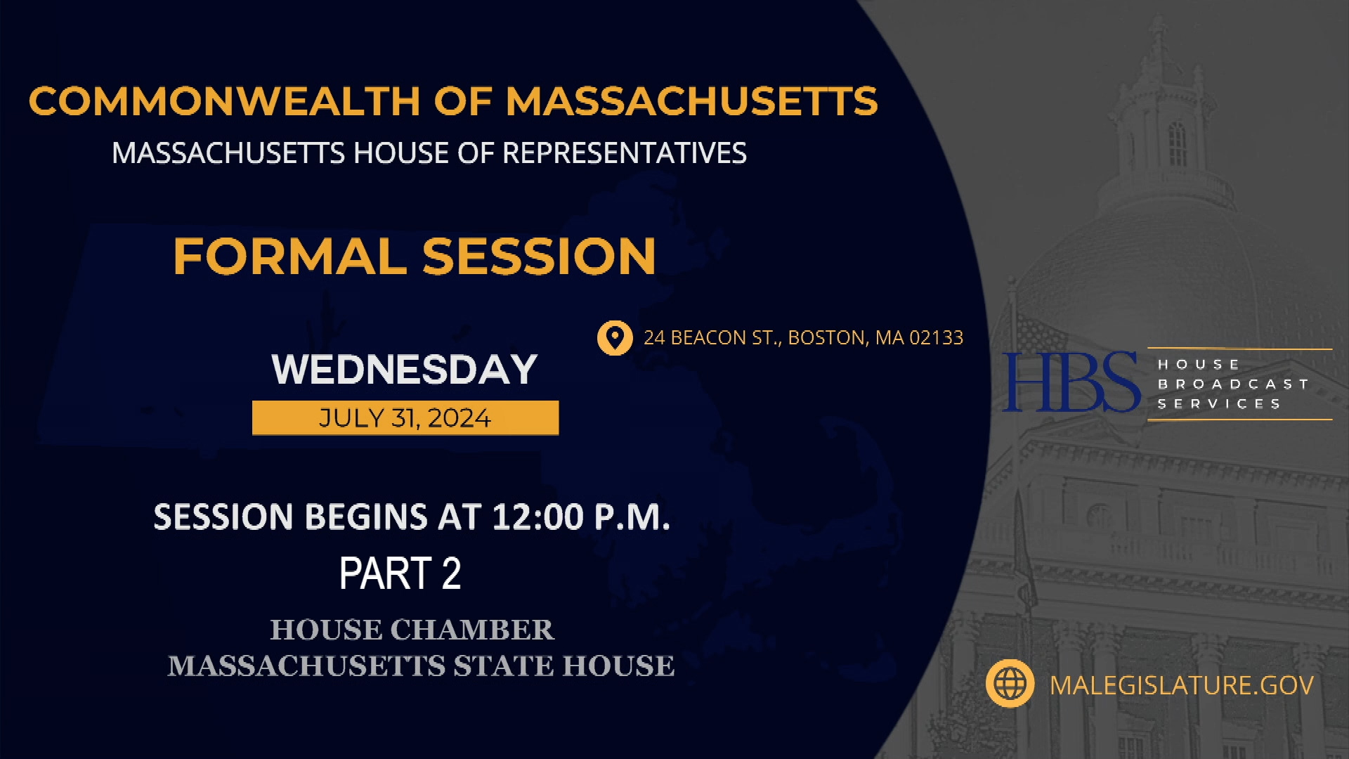 Thumbnail image for MA House of Representatives Formal Session: 7/31/2024 Part 2