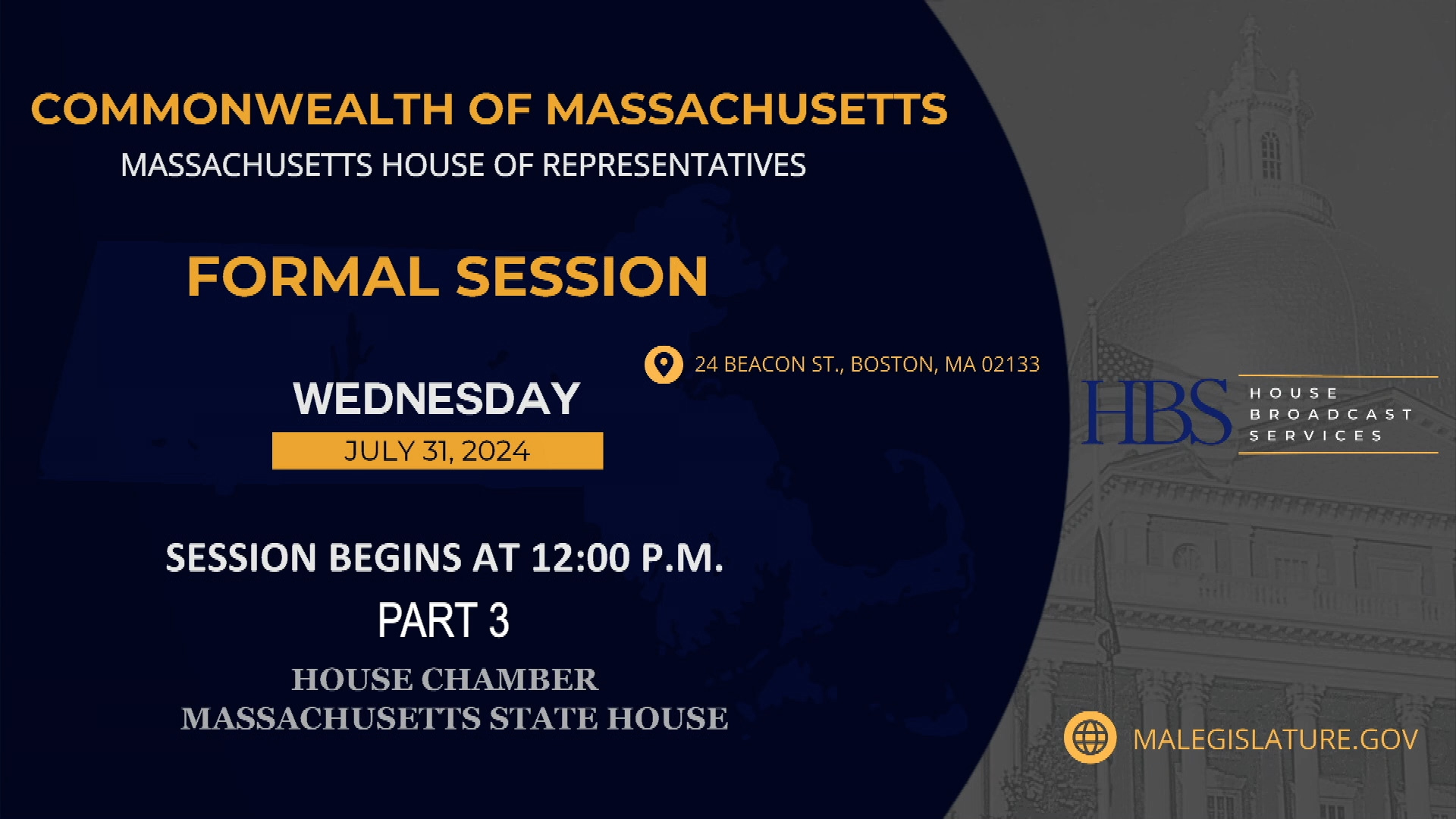 Thumbnail image for MA House of Representatives Formal Session: 7/31/2024 Part 3