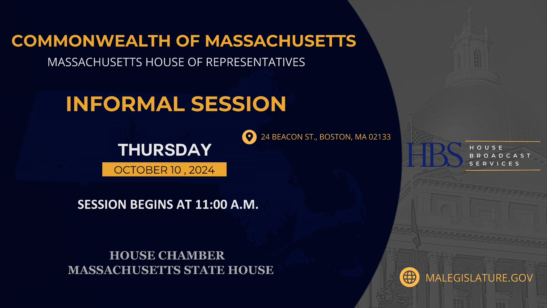 Thumbnail image for MA House of Representatives Informal Session: 10/10/2024