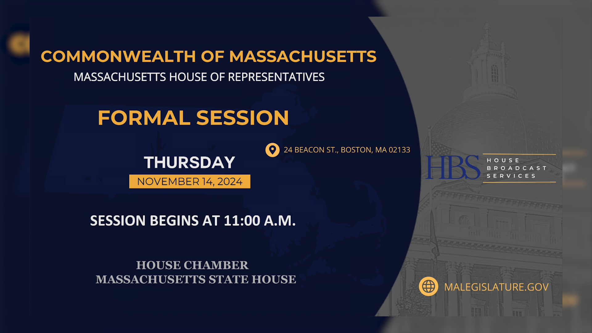 Thumbnail image for MA House of Representatives Formal Session: 11/14/24