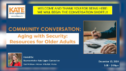 Thumbnail image for Community Conversation on Aging with Security with Rep. Kate Lipper-Garabedian: 12/13/2024