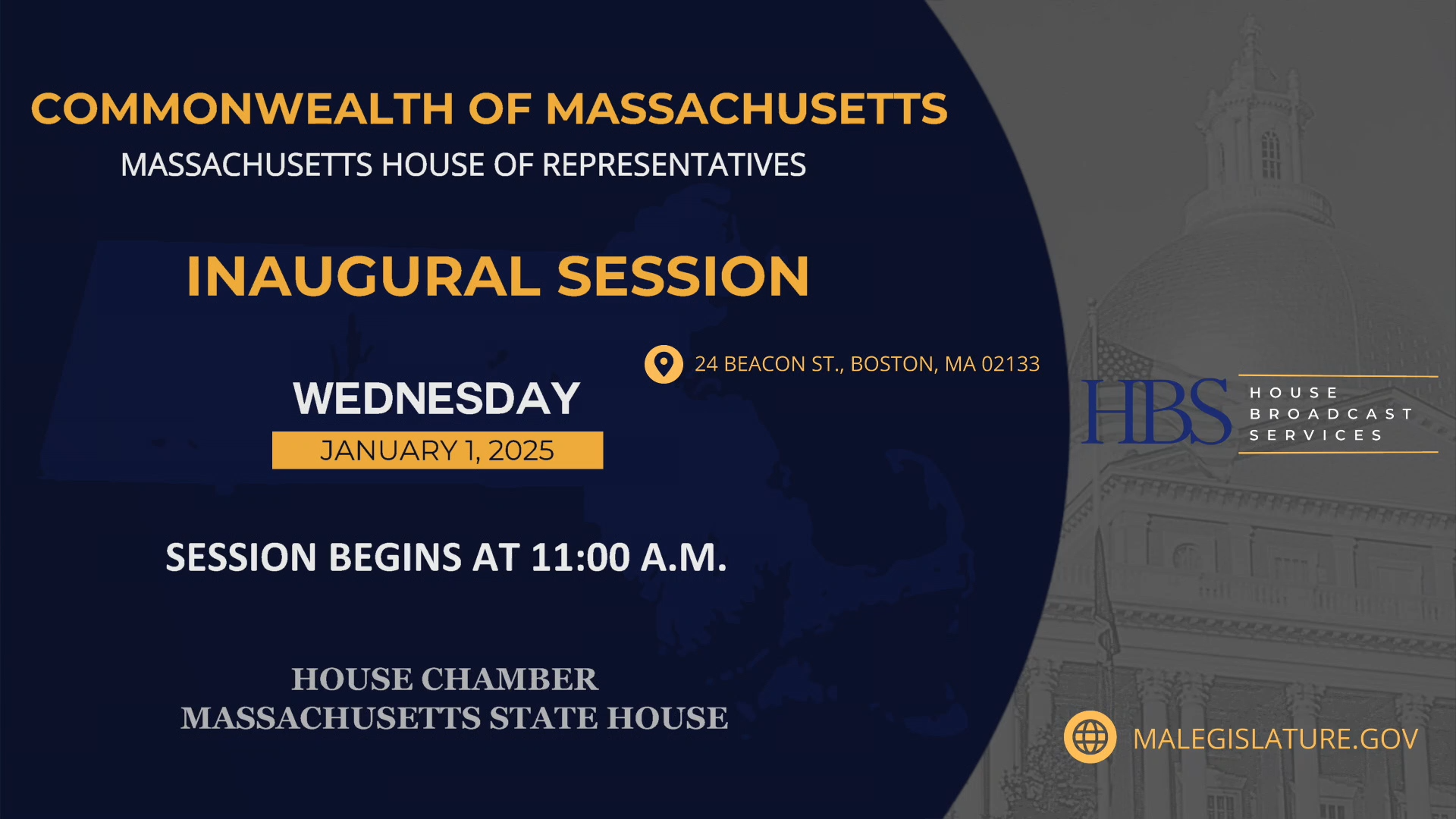 Thumbnail image for MA House of Representatives Inaugural Session: 1/1/2025