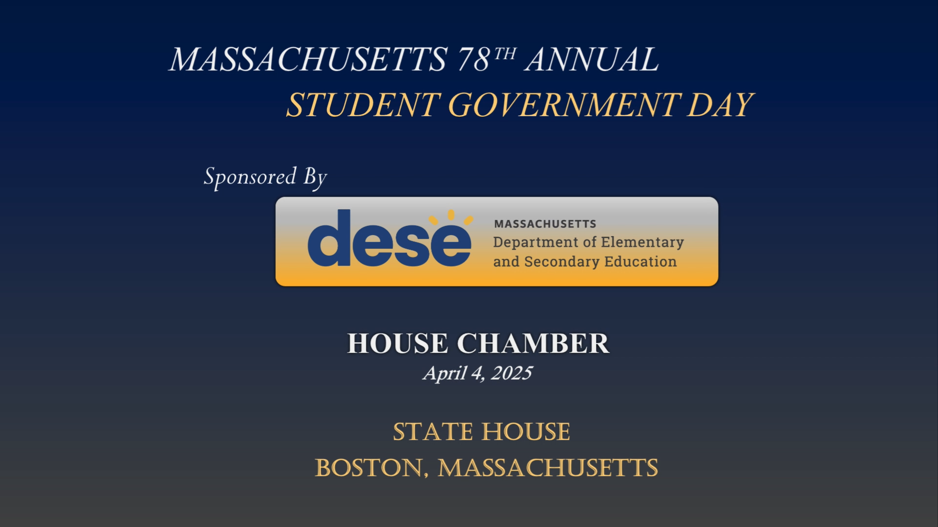 Thumbnail image for MA 78th Annual Student Government Day Mock Session: 4/4/2025