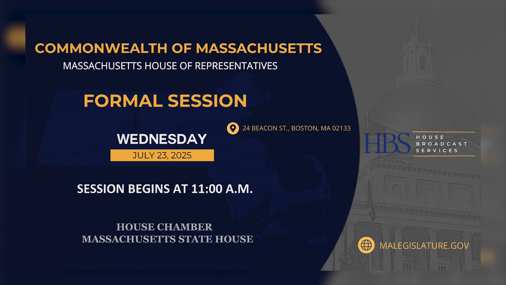 Thumbnail image for MA House of Representatives Formal Session: 7/23/2025