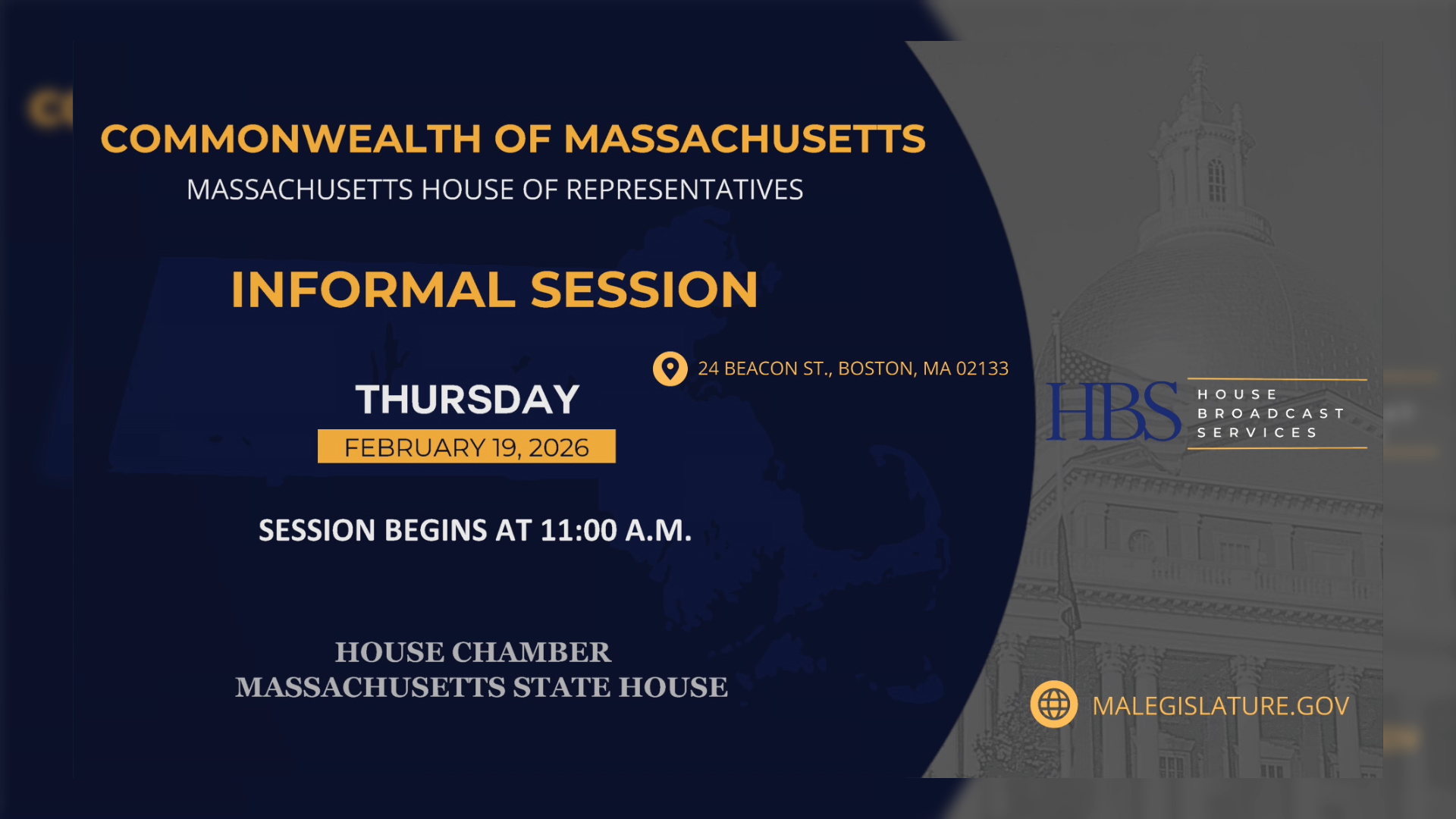 Thumbnail image for MA House of Representatives Informal Session: 2/19/2026