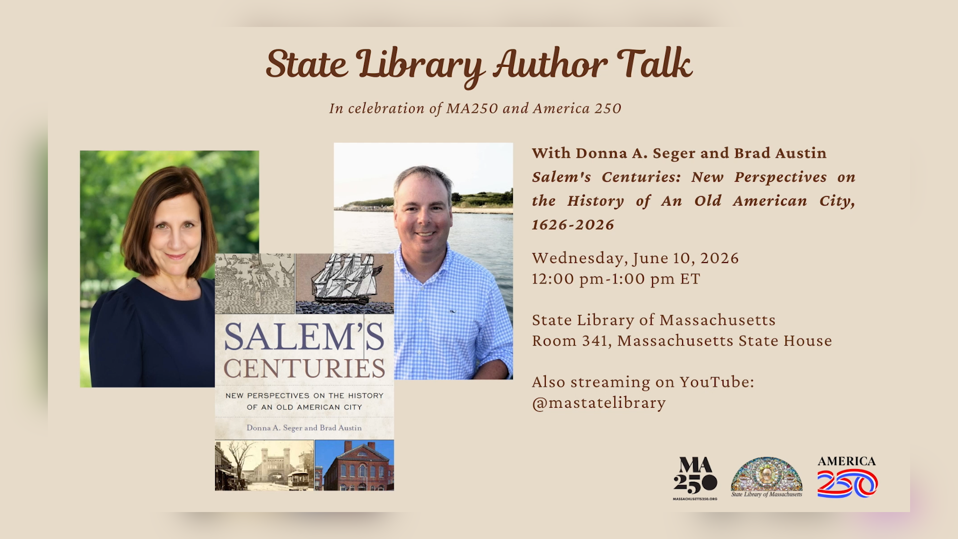 Thumbnail image for  Donna Seger and Brad Austin |  | MA State Library Author Talk