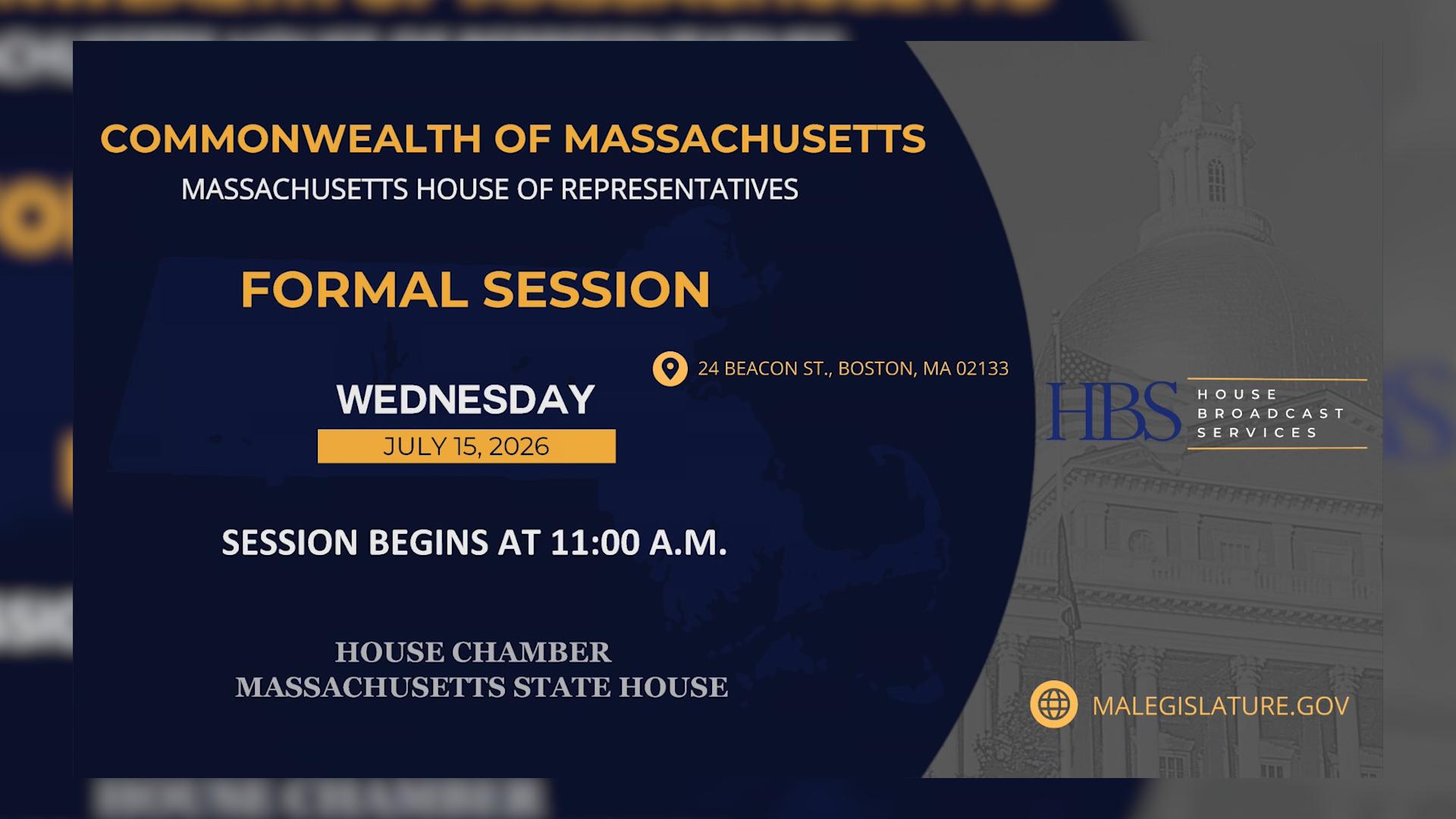 Thumbnail image for MA House of Representatives Formal Session: 7/15/2026