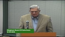 Thumbnail image for 2019-12-10 Hingham Board Of Selectmen